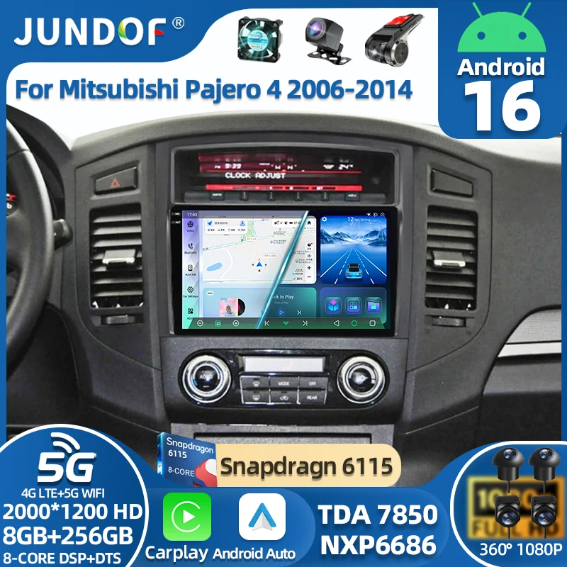

Car Radio Android 16 For Mitsubishi Pajero 4 V80 V90 2006 - 2014 Carplay Auto GPS Multimedia Video Player 4G WIFI Head Unit QLED