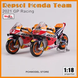 Maisto 1:18 2021 Repsol Honda Team Motorcycle Race Car Simulation Alloy Car Model