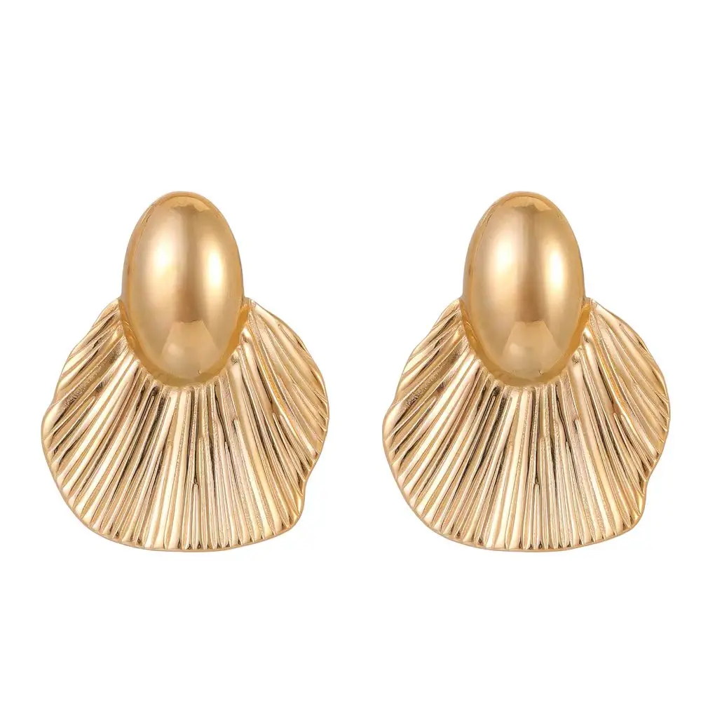 

Luxury large leaf earrings women's thick waterproof earrings earrings 2024 popular high-quality stainless steel jewelry gift