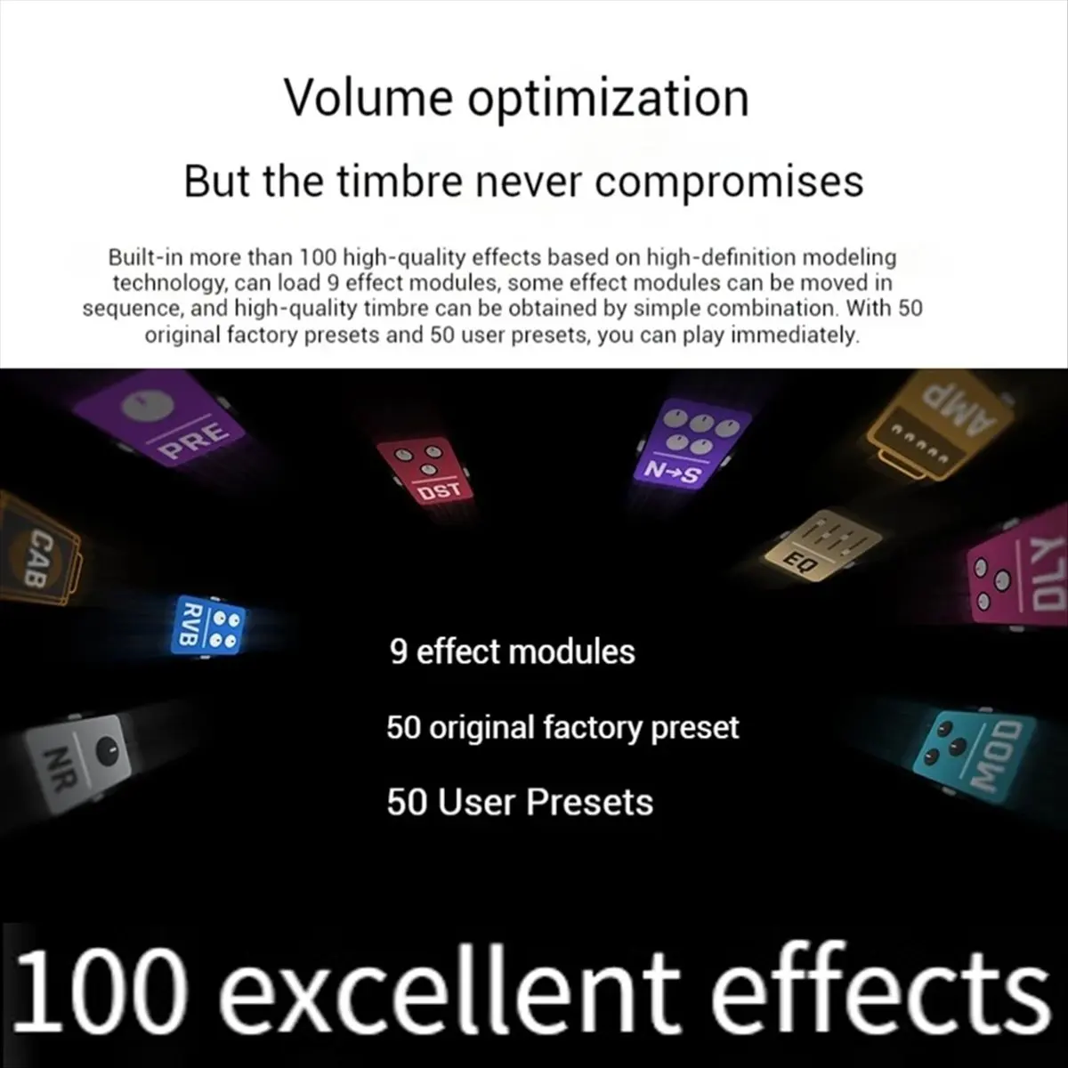 معالج تأثير متكامل للجيتار الكهربائي GP-5/محمل NAM&IR يدعم تحميل ملفات الأشعة تحت الحمراء [AA74-AAA]