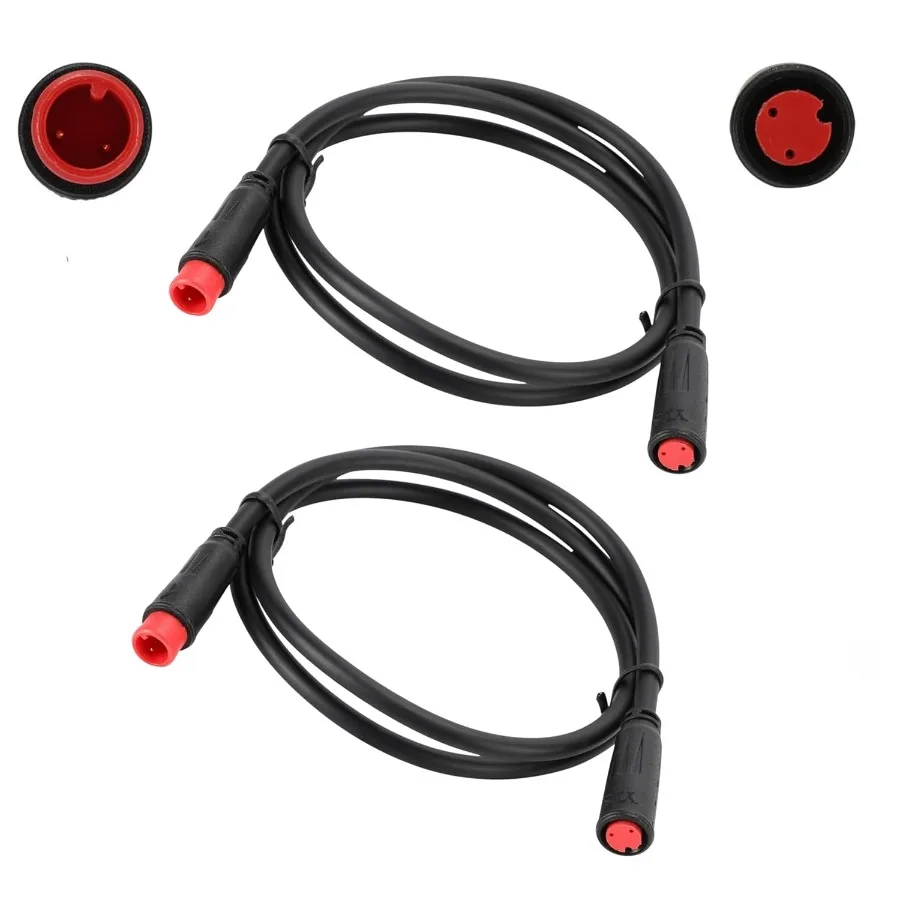 

Ebike 2 Pin M5 Extension Cable Red Connector 24in MaletoFemale 35in SingleEnd Wire Waterproof Plug Play Julet Style Cord for Li