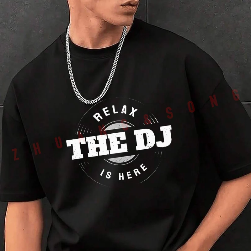 

PAYEAH Relax The DJ Is Here DJ Music Motorcycle T-Shirt Men Hip Hop Streetwear Unisex Casual Fashionable Short Sleeve Tops