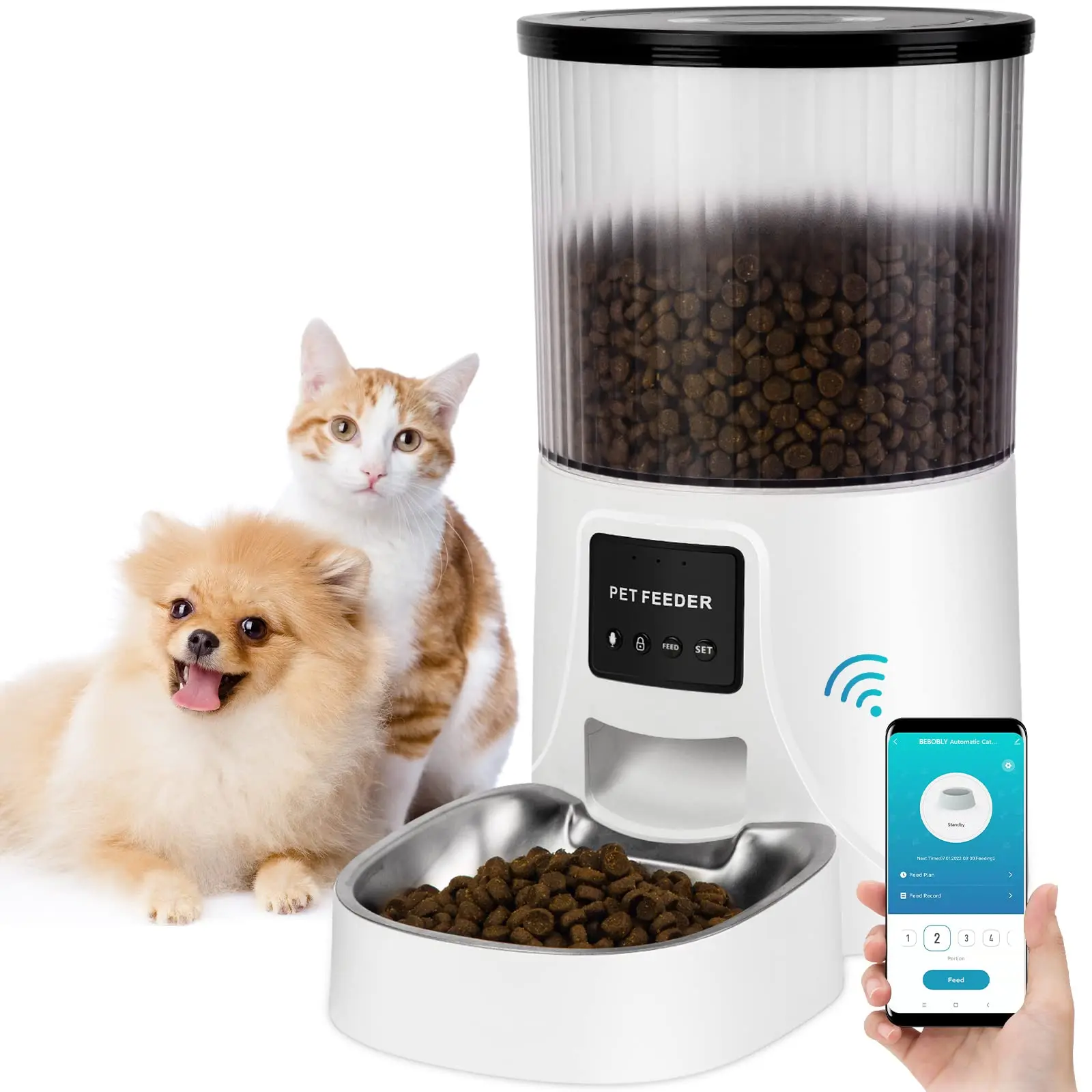 

Automatic Auto Cat Dog Intelligent Timer Smart Pet Feeder Wifi Camera Smart Automatic Cat Pet Feeder With Camera For Dogs