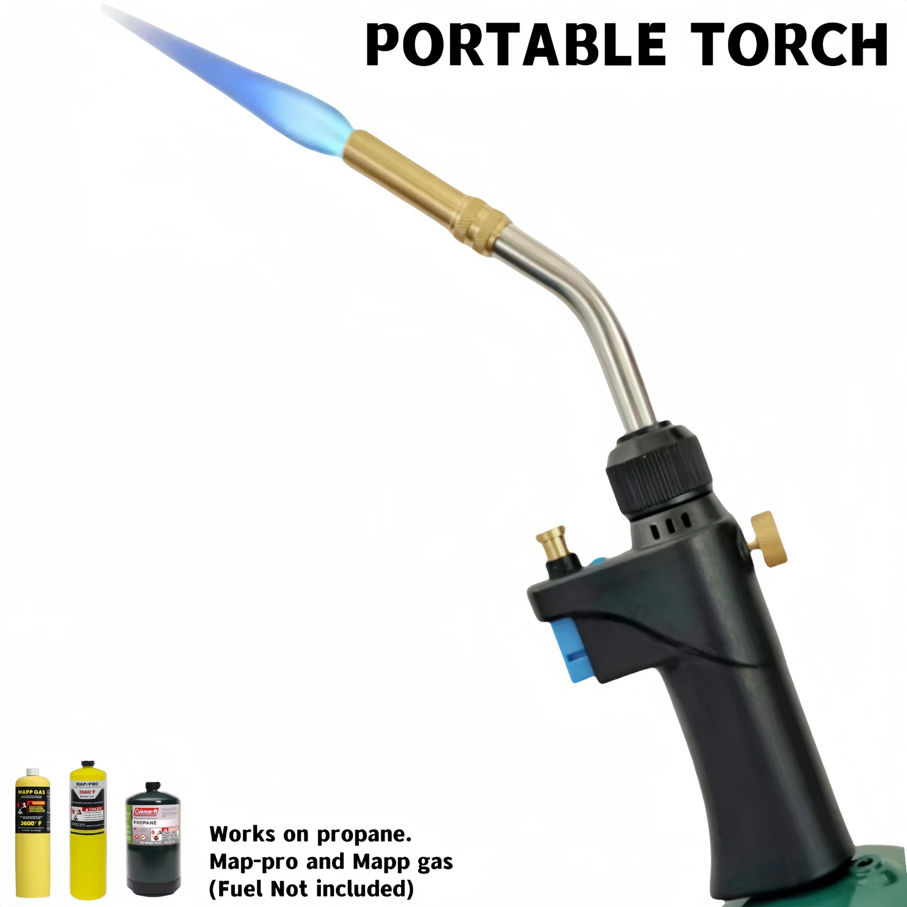 

Handheld Propane Torch Head for Welding MAPP Gas Torch Gas Burner Jewelry Casting Barbecue Soldering Hardening Flame Tool