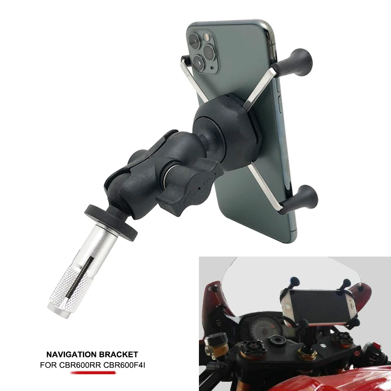 

Подходит для Honda CBR 600RR CBR600RR CBR600 F4 F4I 2001-2006 2005 держатель телефона для мотоцикла кронштейн для крепления штока вилки навигационный кронштейн