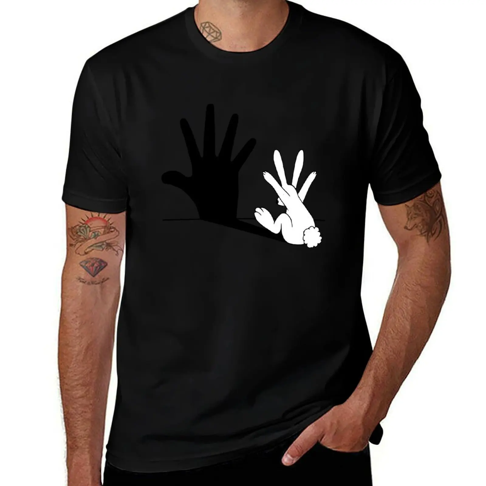 

Rabbit Hand Shadow T-Shirt oversized graphic tee man clothes essential t shirt oversize t-shirts man men tshirt