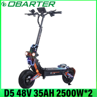 USA OBARTER D5 48V 35AH Battery 2500W*2 Motor Mileage 60KM 12Inch Tire Display Colorful LCD Battery Peak 5000W E-Scooter