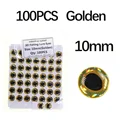 100pcs Golden 10mm