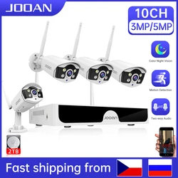 Jooan-sistema CCTV WiFi de 3MP y 5MP, sistema de cámaras de seguridad NVR de 10 canales, Audio bidireccional, cámaras IP inalámbricas para exteriores, Kit de videovigilancia