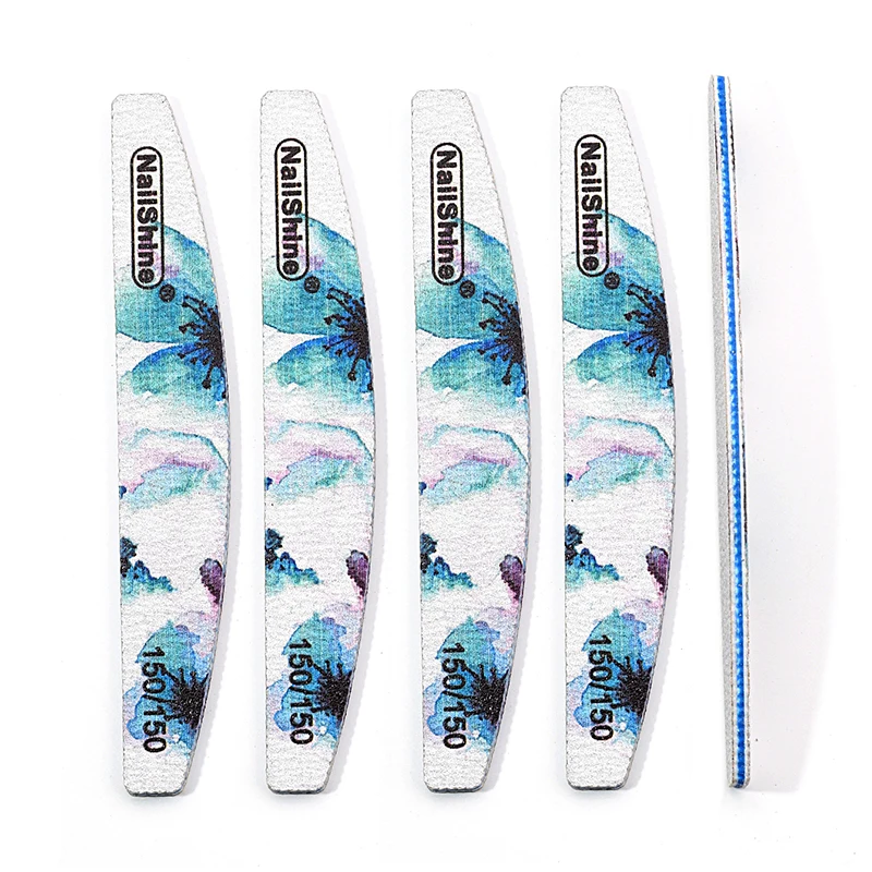 1/2 Stück professionelle Tinte – blaue Nagelfeilen, Körnung 150/150, starke Nägel, Schleifpapier, waschbar, Schleifen, UV-Gel-Nagellack, Maniküre-Werkzeug