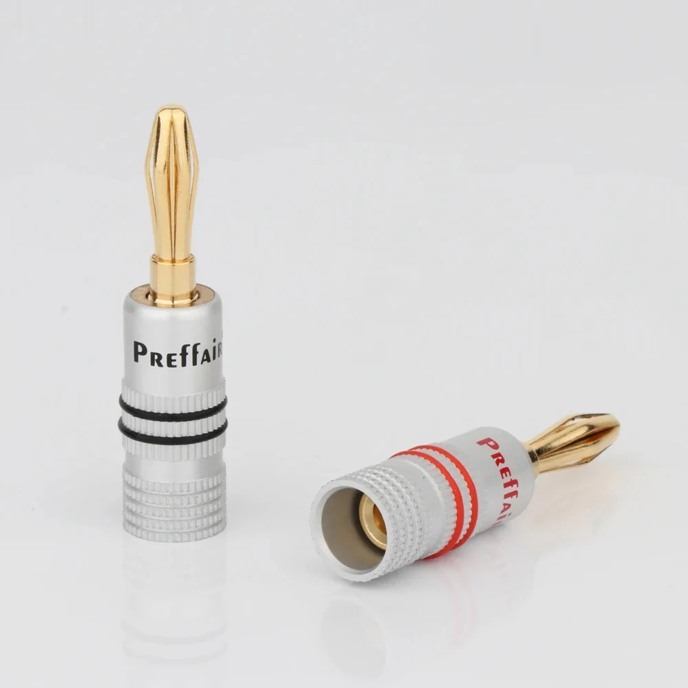 12pcs VB432G Gold Copper Audio BFA Z-Type 4mm Banana Plug Speaker Cable Connector