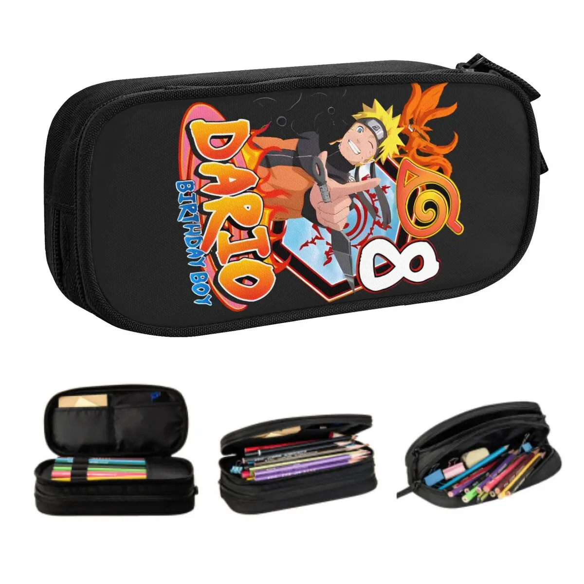 

Custom Kawaii Uzumaki N-Narutoes Pencil Cases for Girl Boy Large Capacity Anime Pencil Box School Accessories