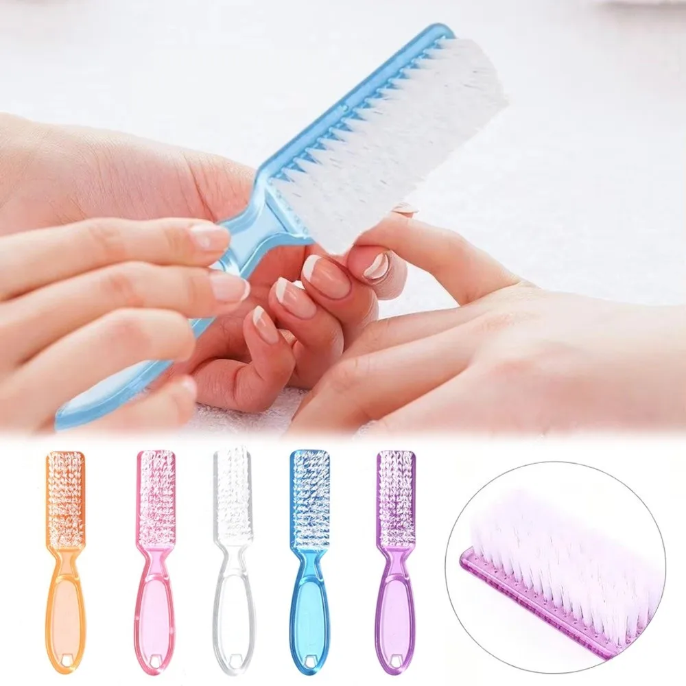 Professional Transparent Nail Art Brush Plastic Handle Remove Dust Men Hair Comb Cleaner Tool Beard Brush Beauty Salon