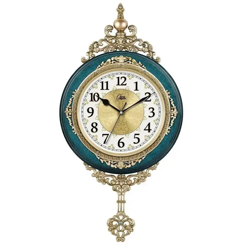 

Compass European Swing Wall Clock - Retro Simple Fashion for Living Room & Bedroom, Ultra-Quiet Quartz