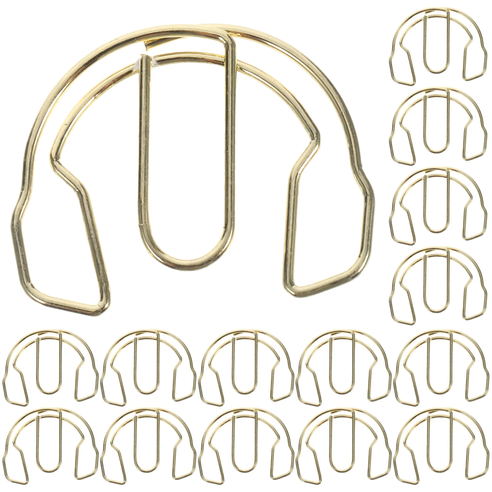 50 個ヘッドフォン金属オフィスクラフト供給ミニピンデスク金属紙クリップ楽しい紙クリップアクセサリー