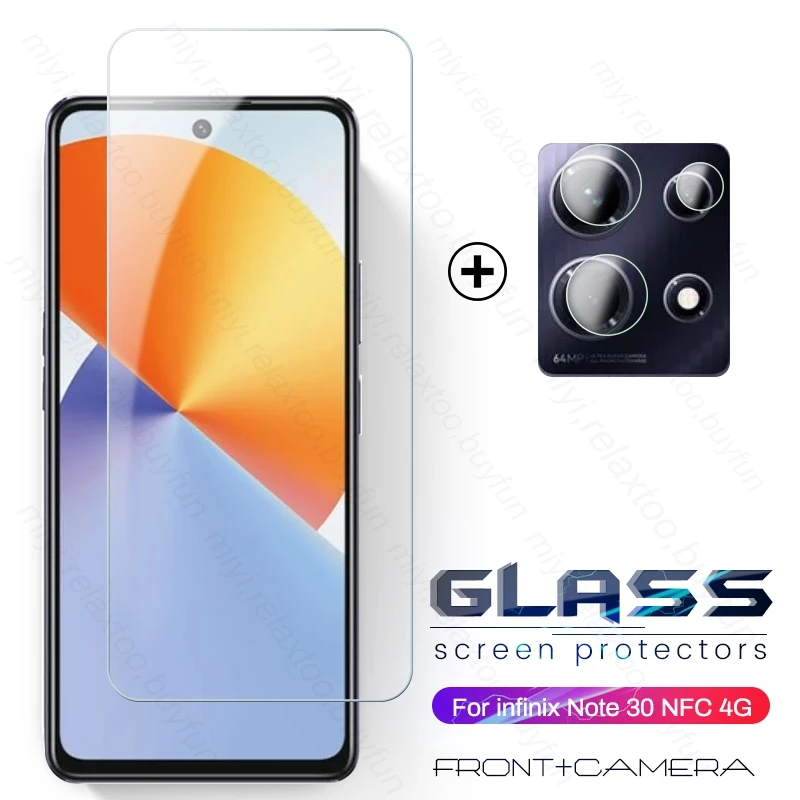 Infinix Note30 용 보호 유리, Note 30 Pro 4G NFC 카메라 유리, X6833B,X6711, 6.78 인치 스크린 보호대 필름 커버, 2To1