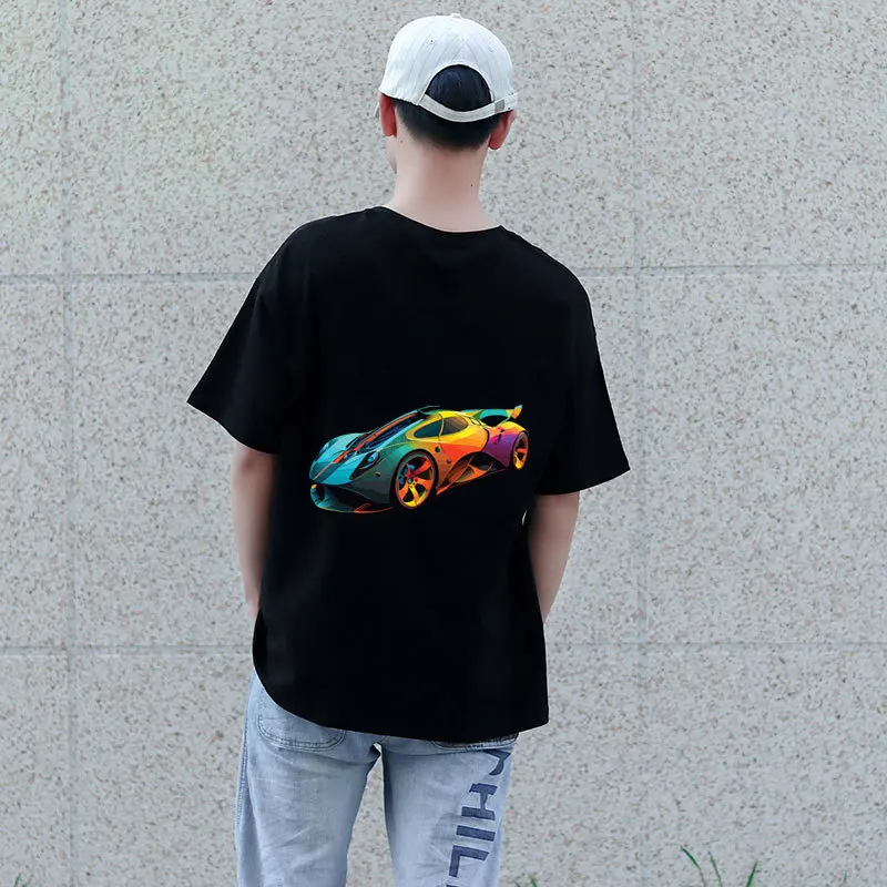Sports Cool sports car Iron Sticker Patch For Clothing Men\'s and Women\'s T-shirts DIY Jacket Patch Cool Stickers