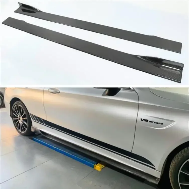 Body Skirts For Audi A4 S4 RS4 SLINE B9 B10 2017 2018 2019 2020 2021 2022 2023 Side Body Skirts Kit lip Cover Carbon Fiber