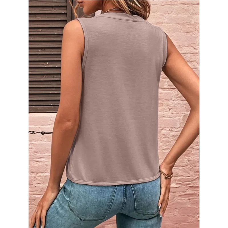 

【SEE】Женские рубашки без рукавов, модные базовые майки 2025 года, плиссированные драпированные нарядные топы, летние наряды