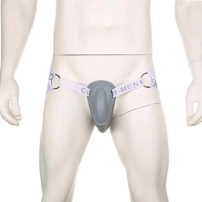 Large Underwear Men Big Cup Silicone Back Hip Lift Sexy Elastic Double T-Back Thongs Man Exotic T-Shap Gay Panties Lingerie Male