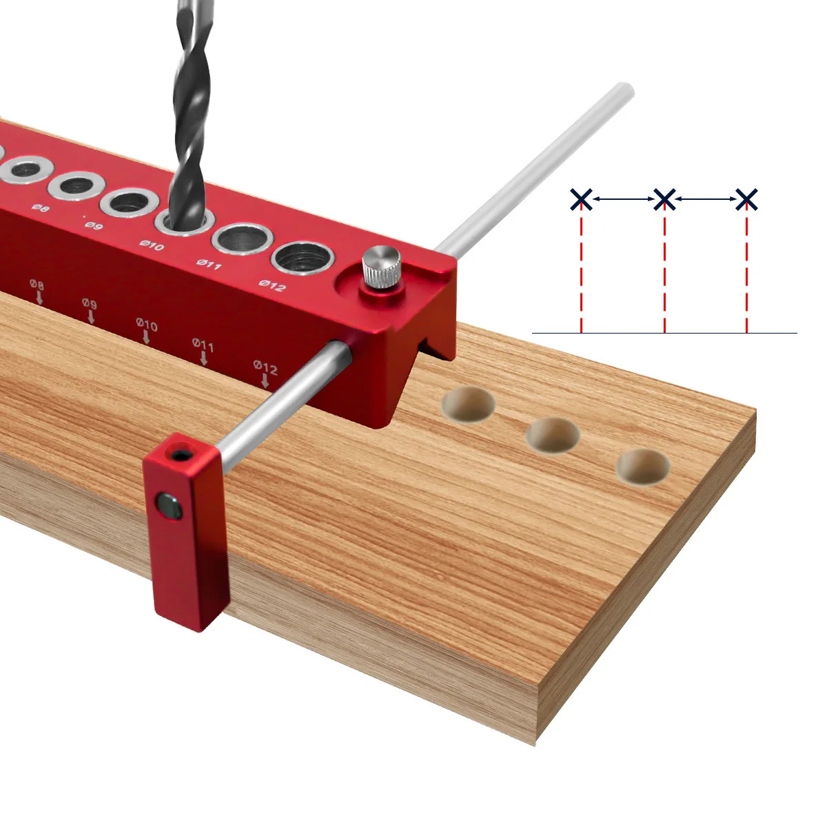 1pc 6-hole Drilling Auxiliary Positioning Plate Precision Drilling For Woodworking Hole-positioning Locator Easy To Use