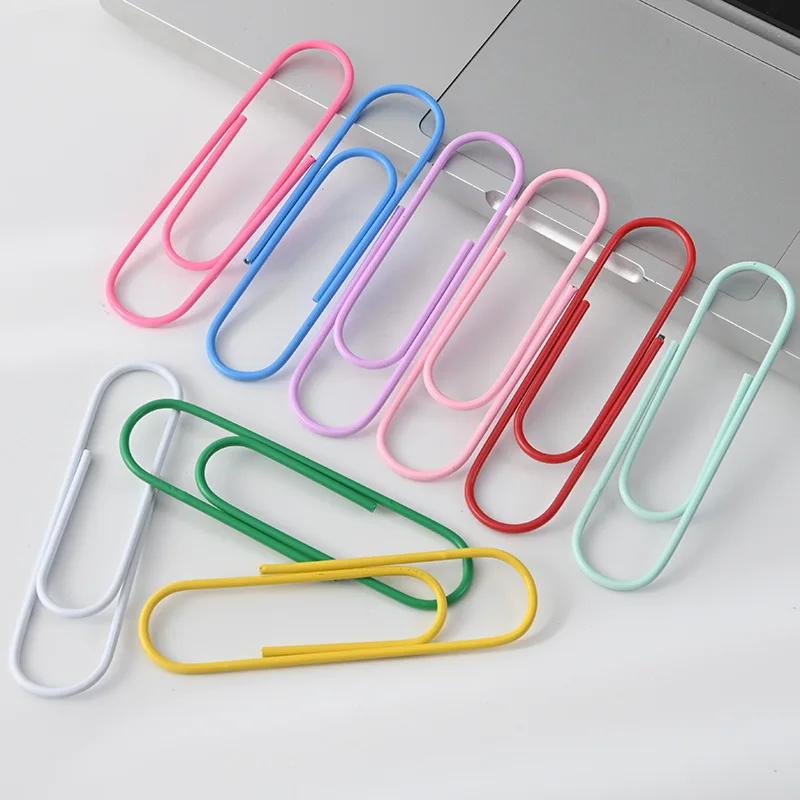 10 Stück 10cm Bunte Büroklammern Notizbuch Memo Pad Ablage Lesezeichen Ordner Metall-Büroklammern für Studenten Büro Schule Index-Lesezeichen