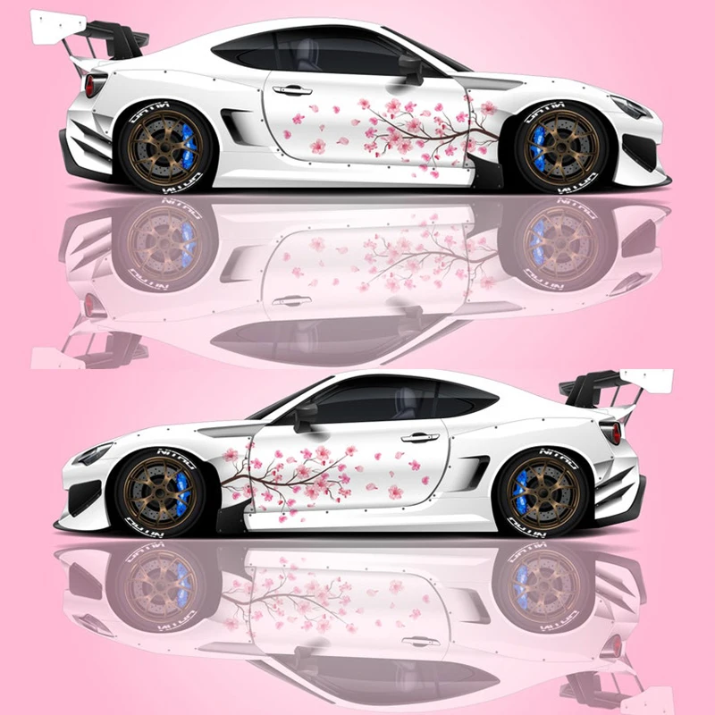 Sakura Cherry Blossom Livery, Japanese Side Car Decal, Universal Size, Large Vehicle Graphics