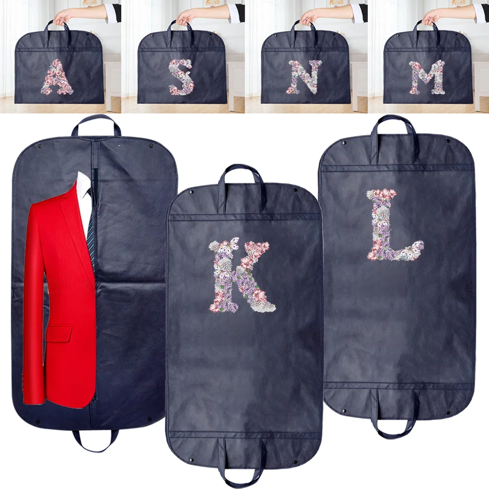 

Чехол для одежды от пыли, складной органайзер, подвесная сумка для костюмов, портативные сумки для хранения одежды, серия «Розовые цветы»