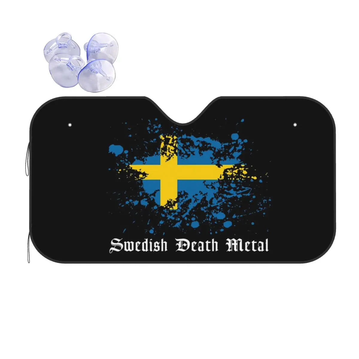 

Swedish Death Metal Band Black Heavy Sweden Flag Sunshade Windscreen Car Front Windshield Window Sun Visor Accessories Covers