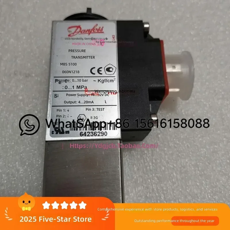 Danfoss Pressure Sensor MBS5100 060N1218 0-10BAR Capacitive 2011-1DB04 Industrial Transmitter High Precision for HVAC