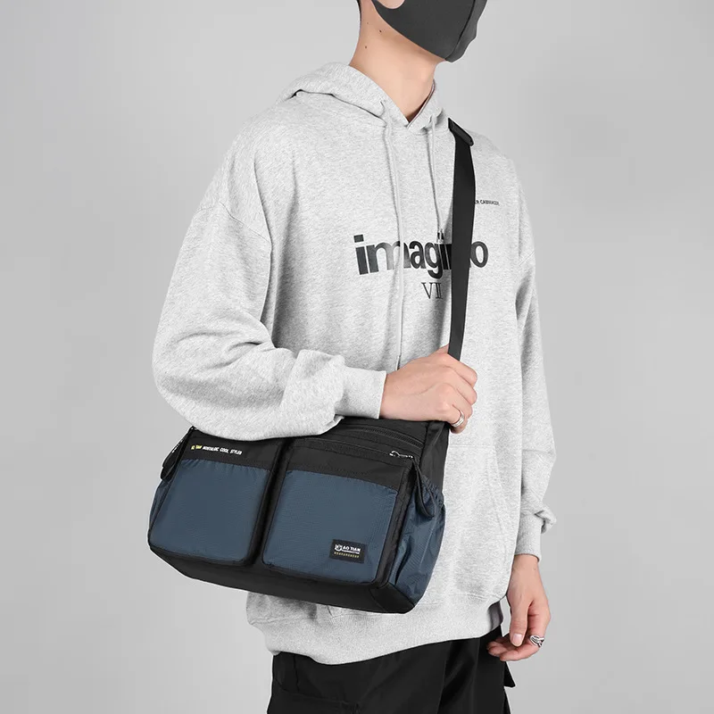 Bolso de un solo hombro para hombre, bolsa Oxford resistente al agua con bolsillos, bandolera multicapa ligera, diseñador clásico, novedad de 2023