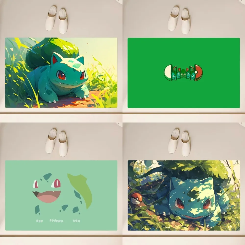 MINISO Pokémon Bulbasaur Floor Mat  Anti-Slip Bathroom Kitchen Bedroom Living Room Entrance Rug Home Decor