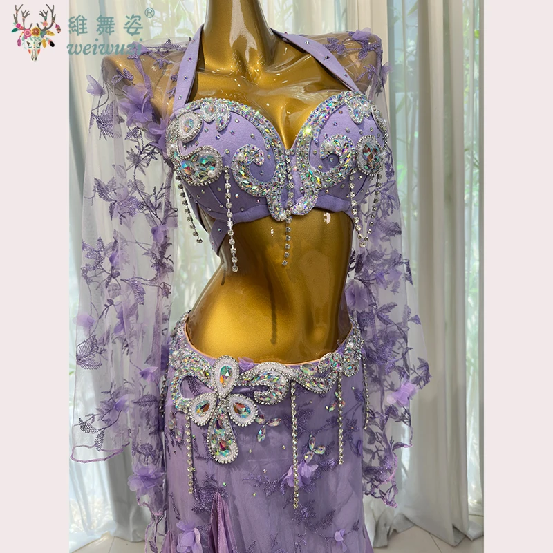 BellyDance 경쟁 의상 성인과 어린이를위한 하이 엔드 맞춤형 럭셔리 다이아몬드 성능 세트 오리엔탈 댄스 복장
