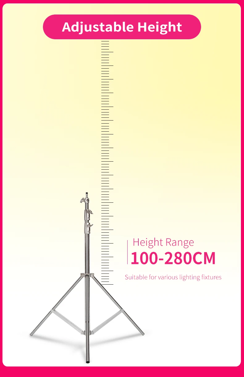 Photography Tripod 280CM Stainless Steel Air Pressure Lighting Stand For Projector Camera Ring Light Live Youtube and Softbox