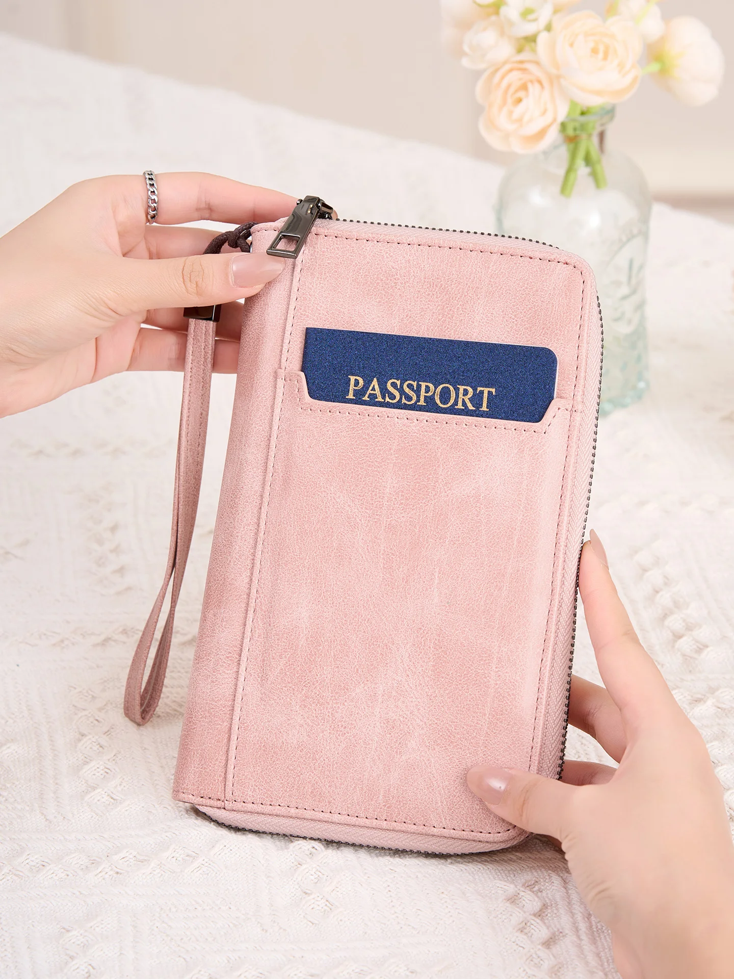 

Новый модный многофункциональный кошелек для паспорта с двойной молнией, обложка для паспорта из искусственной кожи, аксессуары для путешествий