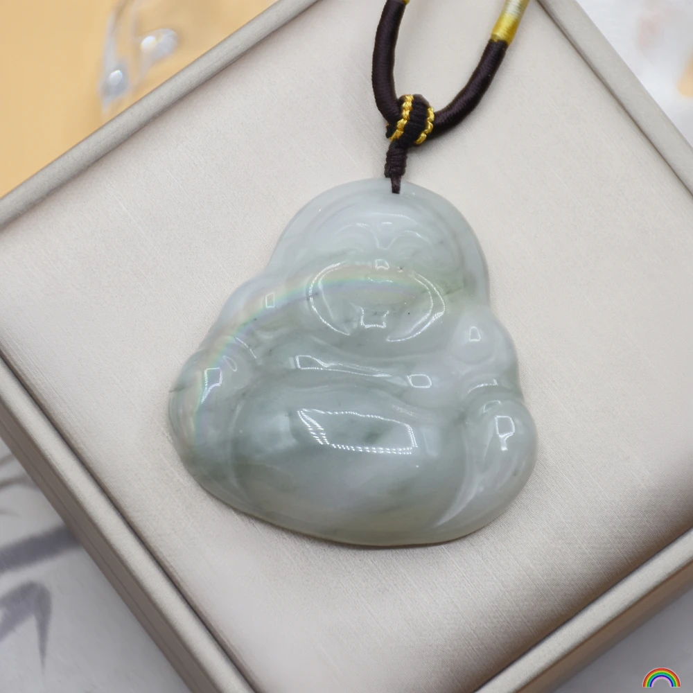 Natural Xinjiang Tianshan Emerald Buddha Pendant Maitreya Big Belly Buddha Jade Pendant Couple Style Rwbuy Brand Design
