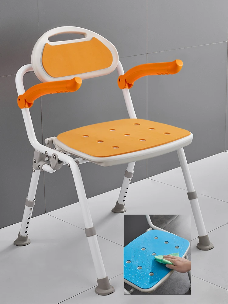 Non-slip bath chair for the elderly Bathing folding chair bathroom stool punching-free bathroom seat for the disabled.