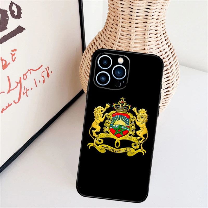 Morocco Maroc Moroccan Flag Case For iPhone 16 15 Pro 12 13 Mini 11 14 Pro Max XS X XR Plus Back Cover