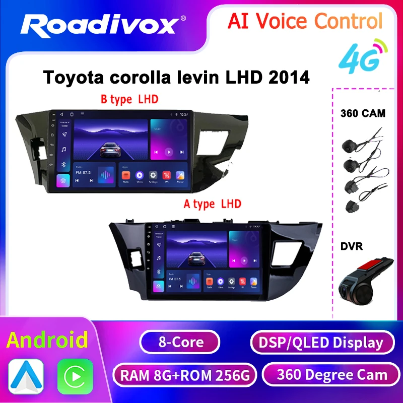 

Android Car Radio Multimedia Player for Toyota corolla levin LHD 2014 2016 with GPS Navigation Stereo Screen Video Tape Recorder