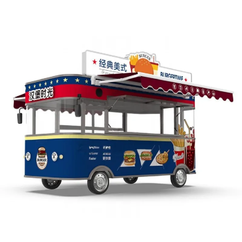 Carro de comedor de comida rápido eléctrico de autobús de comida móvil de camión de comida ecológico a la venta