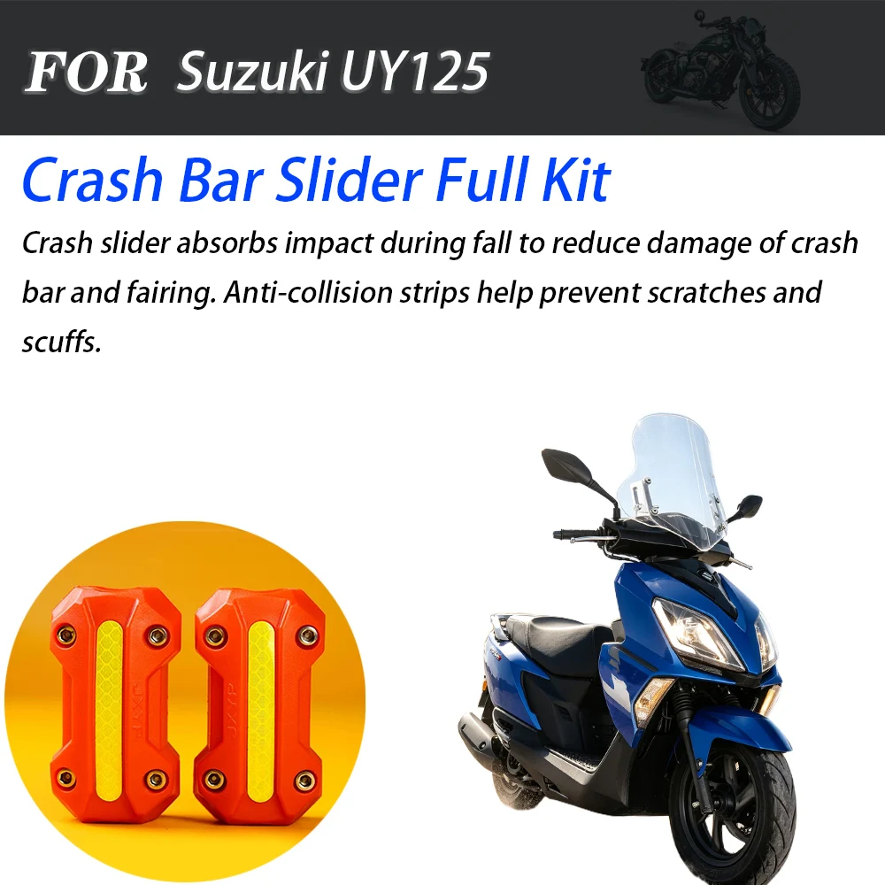 Motorcycle Crash Bar Slider Full Kit With Anti-collision Bumper Strips For Suzuki UY125 Scooter Anti-fall Protection Motorbike M