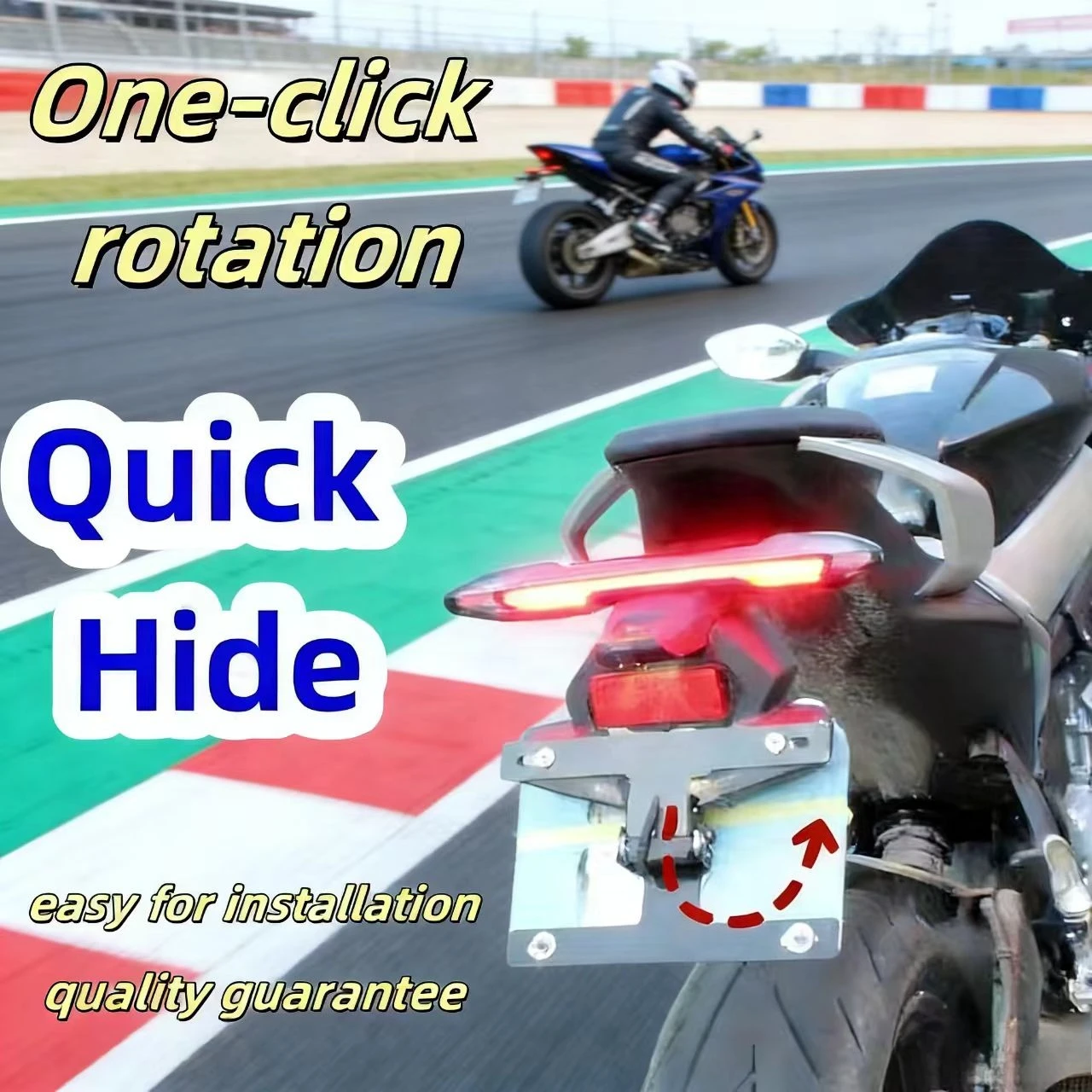 

Кронштейн для номерного знака Kawasaki ZX-6R с регулируемым креплением и кнопочным переключателем для легкого монтажа