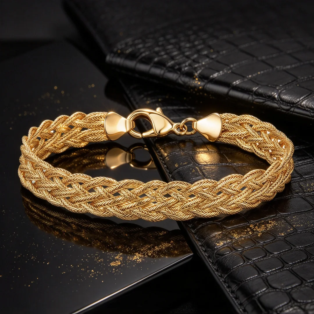 Light Luxury Fashion 925 Sterling Silver, Exquisite Heavy-Duty Drawstring Woven Ornament Bracelet Unisex, for Banquets