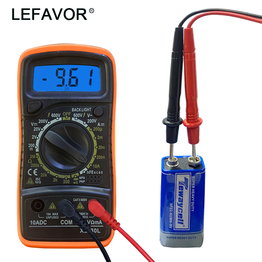 XL830L VC830L Handheld Digital Multimeter LCD Backlight Portable AC/DC Ammeter Voltmeter Ohm Voltage Tester Meter Multimetro