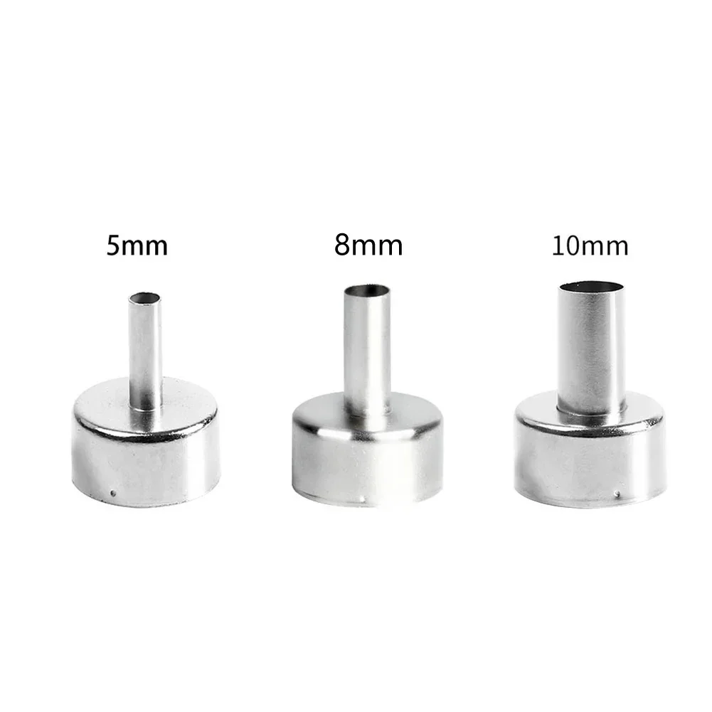 

3pcs 858D Hot Air Gun Nozzle 5/8/10mm Stainless Steel 850 850A 852 852D 852D+ 950 For Air Pump Hot Air Desoldering Station