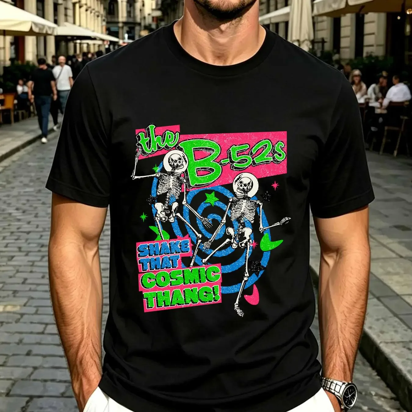 washed T Shirt The B 52 s Band Shake That Cosmic Thang All Size 5XL long or short sleeves vintage Washed designer clothes