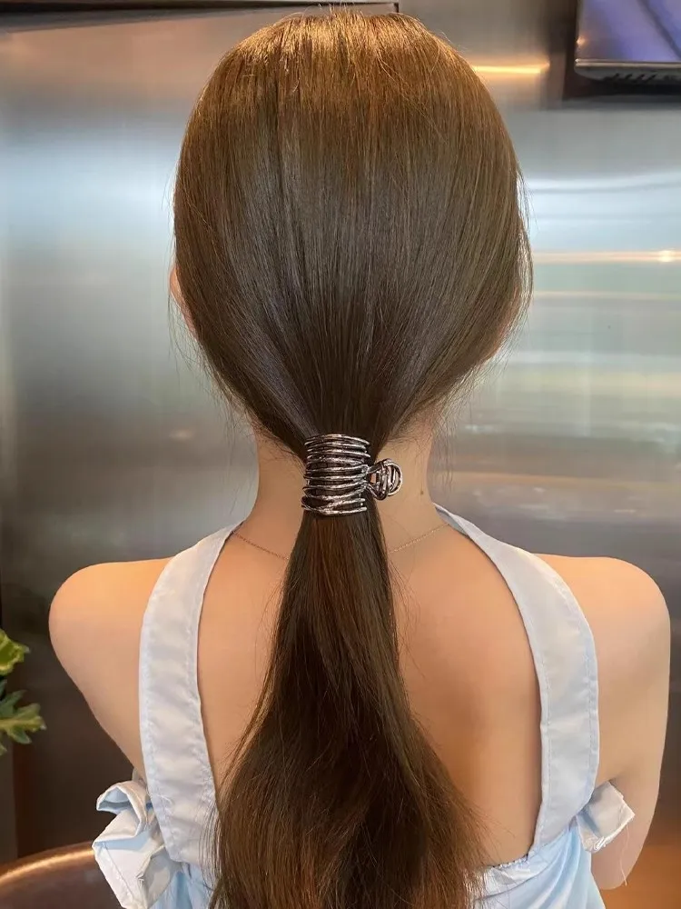 French Style New Metal Small High Ponytail Beauty Grab Clip Half Tied Hair Fashionable and Personalized Girl Hair Clip