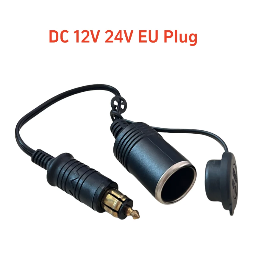 1PC DC12V24V EU Plug For BMW DIN Hella Motorcycle Charger Socket Outlet Convert to Car Cigarette Lighter Adapter Power Lead Cale