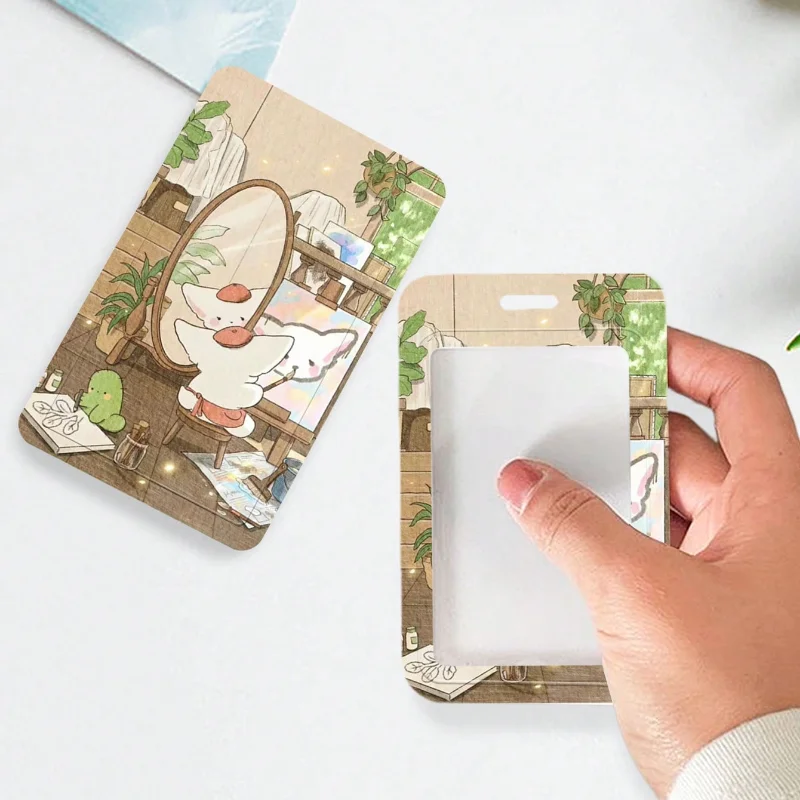 1pc INS Creative Cartoon Student Campus Card Holder With Stretchable Elastic Cord For Meal Card, Bus Card, Work Card, Etc.