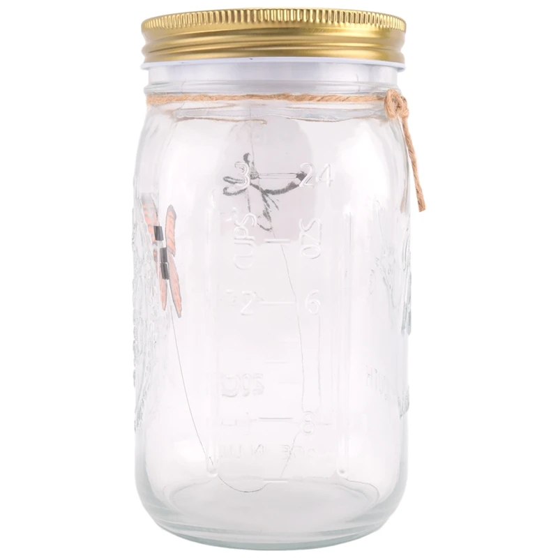 Simulation Butterfly Collection In A Jar, Butterfly Jar That Moves, LED Light Romantic Glass Animated Butterfly Orange Durable